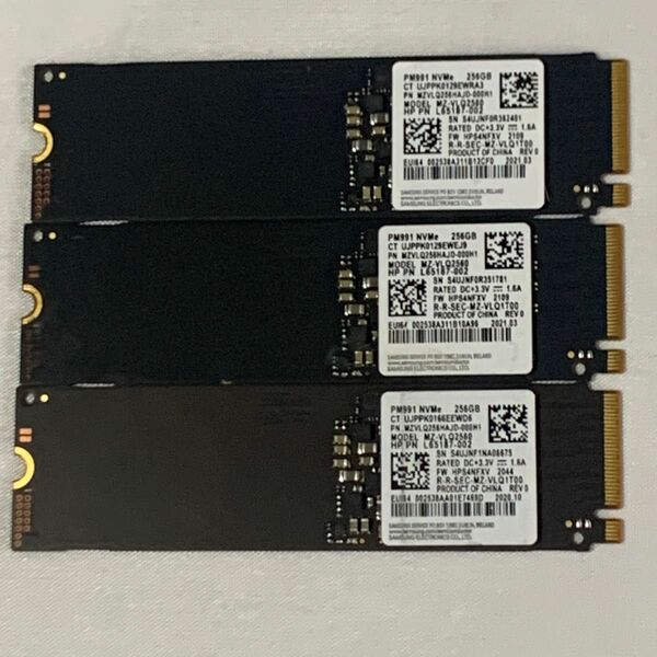 SAMSUNG M.2 NVMe SSD 256GB 3枚 MZVLQ256HAJD-000H1