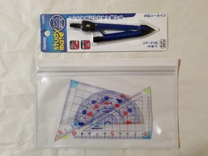 * prompt decision! textbook correspondence ktsuwa ruler set + sharp compass / triangle ruler protractor *