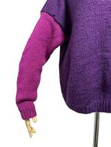 【1960〜70s】フランス仕入れ　ホームメイド　ハンドニットセーター　古着　手編み　ビンテージ　ツートーン　タートルネック　ユーロ_画像4