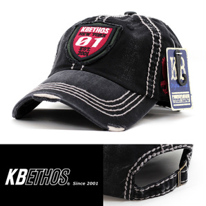 ローキャップ 帽子 メンズ ケービーエトス KB ETHOS New York 01 KB Vintage ブラック 正規品 KBVT-544-BLK アメリカ NYC USA