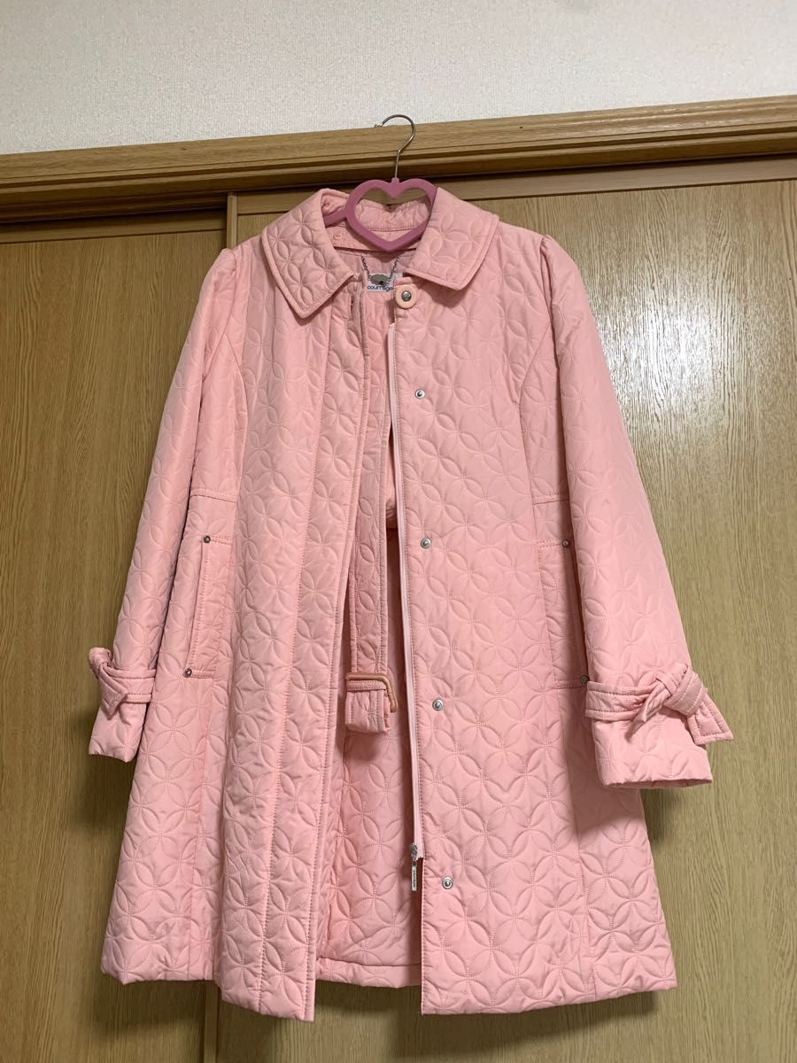 K Gauze# ドット 水玉 コート ロング キルティング リバーシブル