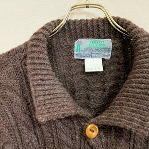 希少《 Good Condition / ARAN ISLANDS 》80s 90s 美品【 Galway Bay Products アランセーター ブラウン カーディガン ビンテージ 】