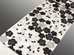 *TSUNET[ silk ] fine pattern long kimono-like garment ground total Sakura pattern . after crepe-de-chine .. ground 104