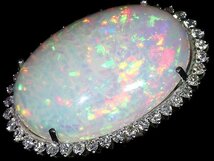 7905I【1円～】新品【RK宝石】≪opal≫ 圧倒的存在感! 極上オパール 超特大26.57ct!! 極上ダイヤモンド 総計1.16ct! K18WG 超高級リング_画像4