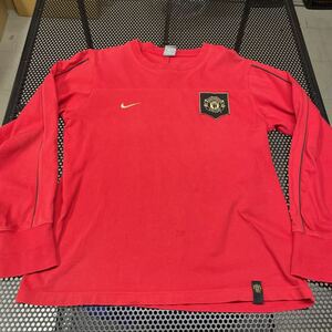 Nike Nike Manchester United Man U Manchester U с длинным рукавом T -Fore Red Red Gold Gold M Size Dirt, Hole