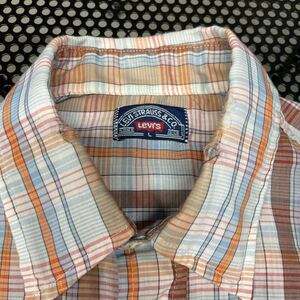 70s 80s Levi's 長袖 チェックシャツ ビンテージ vintage リーバイス えり、ワキ穴ダメージ、汚れあり Lサイズ