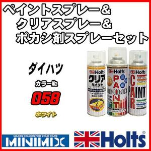 ペイントスプレー ダイハツ 058 ホワイト Holts MINIMIX クリアスプレー ボカシ剤スプレーセット