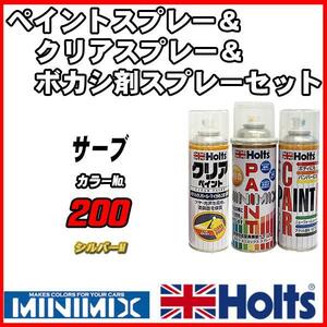 ペイントスプレー サーブ 200 シルバーM Holts MINIMIX クリアスプレー ボカシ剤スプレーセット