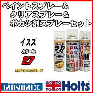 ペイントスプレー イスズ 27 ミディアムブルーM Holts MINIMIX クリアスプレー ボカシ剤スプレーセット