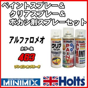 ペイントスプレー アルファロメオ 463 プレビンカブルーM Holts MINIMIX クリアスプレー ボカシ剤スプレーセット