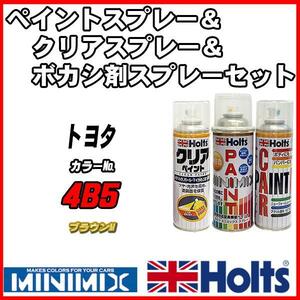 ペイントスプレー トヨタ 4B5 ブラウンM Holts MINIMIX クリアスプレー ボカシ剤スプレーセット