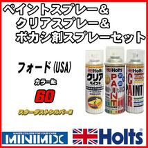 ペイントスプレー フォード(USA) 60 スターダストシルバーM Holts MINIMIX クリアスプレー ボカシ剤スプレーセット_画像1