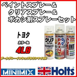 ペイントスプレー トヨタ 4L6 ダークグレーイッシュブラウンマイカM Holts MINIMIX クリアスプレー ボカシ剤スプレーセット