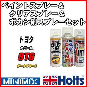 ペイントスプレー トヨタ 8T8 ダークブルーM Holts MINIMIX クリアスプレー ボカシ剤スプレーセット