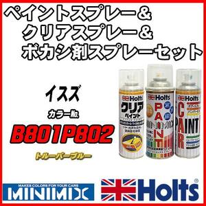 ペイントスプレー イスズ B801P802 トルーパーブルー Holts MINIMIX クリアスプレー ボカシ剤スプレーセット