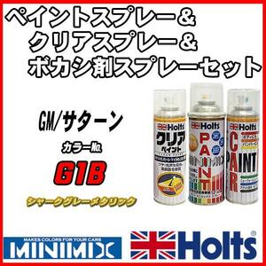 ペイントスプレー GM/サターン G1B シャークグレーメタリック Holts MINIMIX クリアスプレー ボカシ剤スプレーセット
