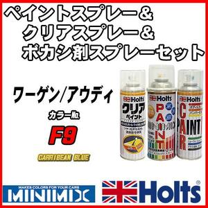 ペイントスプレー ワーゲン/アウディ F9 CARRIBEAN BLUE Holts MINIMIX クリアスプレー ボカシ剤スプレーセット