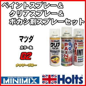 ペイントスプレー マツダ G2 ナッソーブルー Holts MINIMIX クリアスプレー ボカシ剤スプレーセット