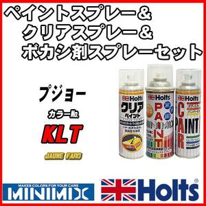 ペイントスプレー プジョー KLT JAUNE FARO Holts MINIMIX クリアスプレー ボカシ剤スプレーセット