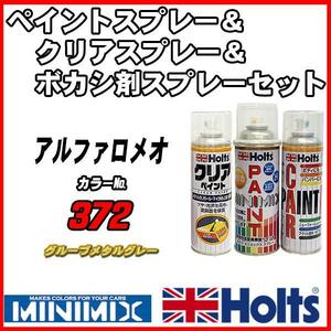 ペイントスプレー アルファロメオ 372 グルーブメタルグレー Holts MINIMIX クリアスプレー ボカシ剤スプレーセット