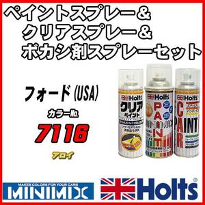 ペイントスプレー フォード(USA) 7116 アロイ Holts MINIMIX クリアスプレー ボカシ剤スプレーセット