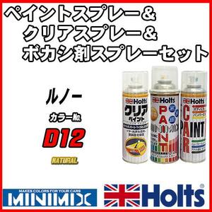 ペイントスプレー ルノー D12 NATURAL Holts MINIMIX クリアスプレー ボカシ剤スプレーセット