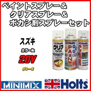 ペイントスプレー スズキ 20V グレーM Holts MINIMIX クリアスプレー ボカシ剤スプレーセット