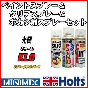 ペイントスプレー 光岡 KL0 スパークシルバーM Holts MINIMIX クリアスプレー ボカシ剤スプレーセット