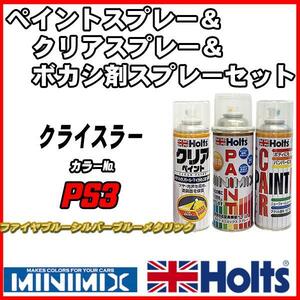 ペイントスプレー クライスラー PS3 サファイヤブルーシルバーブルーメタリック Holts MINIMIX クリアスプレー ボカシ剤スプレーセット