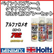 ペイントスプレー アルファロメオ 782 カプリブルーM Holts MINIMIX クリアスプレー ボカシ剤スプレーセット_画像1