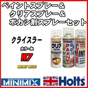 ペイントスプレー クライスラー W7 BRIGHT WHITE Holts MINIMIX クリアスプレー ボカシ剤スプレーセット