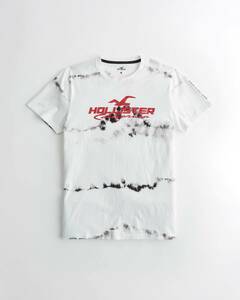 新品★正規品★Sサイズ！★ホリスターHOLLISTER★クルーネック★ Wash Effect Print Logo Graphic Tee ★ホワイト