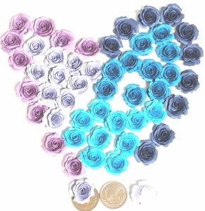 ペーパークイリング　花デコパーツ 人気5色　50個　簡単に付け　ペーパーフラワー