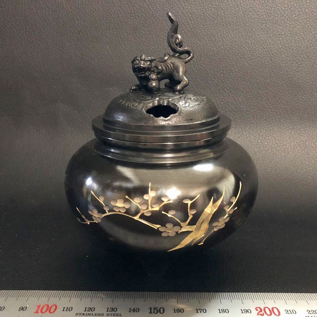 瑞峰作 香炉 ★美品 高岡銅器・瑞峰作 新特大花鳥 高級銅製香炉 工芸作家造 送料込み