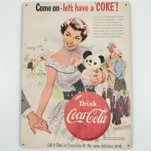 (86) Coca-Cola コカ・コーラ ベニヤ ポスター 看板 レトロ 昭和_画像1