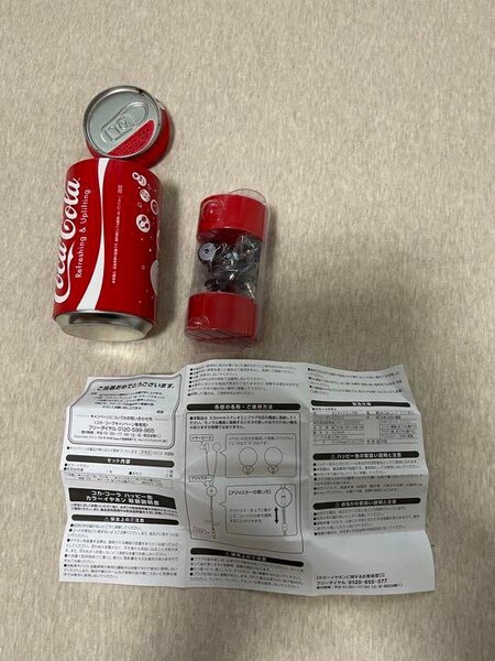 レトロ コカ・コーラ「ハッピー缶 ヘッドホン & カンスタイルカメラ セット HAPPY CAN アタリ缶」当時物