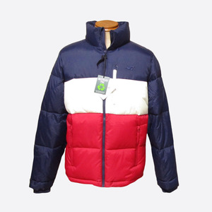 ★SALE★Hollister/ホリスター★モックネック中綿ジャケット (Navy/White/Red/L)