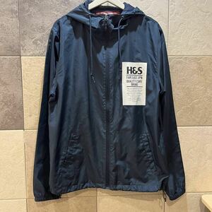 美品 HIDE AND SEEK ハイドアンドシーク ジップ ウィンドブレーカー M 定価17,380 Zip Windbreaker ネイビー HJ-070120 マウンテンパーカ