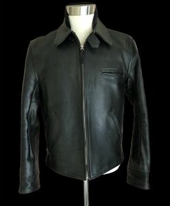  last price cut free shipping, prompt decision At Last & Co LEATHER COSSACK JACKETa Trust 1st leather kosak jacket black Lot 608 42