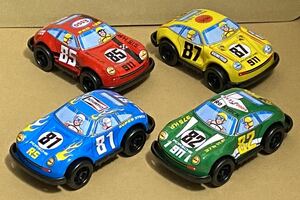 ブリキ製 ポルシェ 911 RS 4台セット 81 チャンピオン 青 ブルー グッドイヤー 緑 エッソ 赤 NGK 黄 Jimmy Toys 寺井商店 ダイヤ ミニカー