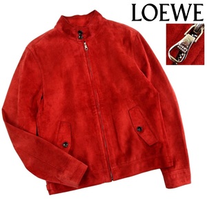 [B1975][ beautiful goods ][ cow leather ]LOEWE Loewe leather jacket is Lynn ton jacket drizzler jacket jacket suede men's size 48