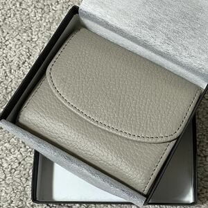 [ anyway easy to use ] original leather shrink three folding purse in present . optimum! gray ju