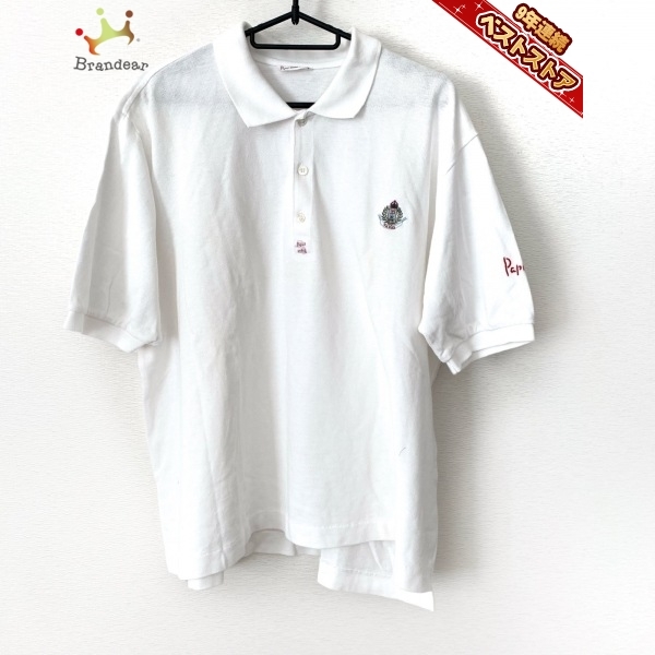 ホワイトブラウン パパス 半袖ポロシャツ サイズ48 XL メンズ - ポロシャツ