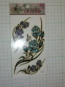 ◆ TATTOO シール タトゥー 刺青 入墨 青 薔薇 バラ 花 ローズ RO