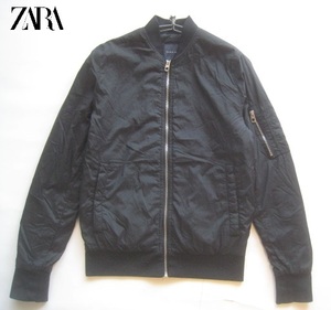  ultra sib!! The llama nZARA MAN* beautiful Silhouette nylon MA-1 military ZIP jacket S black black 