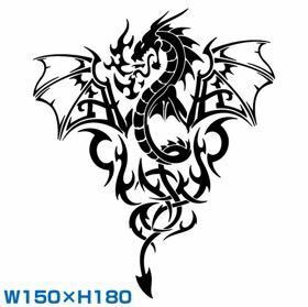 カッティングステッカーカッティングシールデカールドラゴンタトゥー dragon入れ墨tattooトライバルtribal刺青龍入墨ドレスアップ