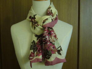 L'EST ROSE* L'Est Rose * wool material rose bouquet pattern stole (1 times put on ) pink 