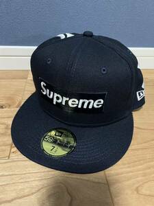 SupremeシュプリームNEWERAニューエラYankeesヤンキースBOXボックスロゴキャップ帽子ネイビー新品ステッカー付属