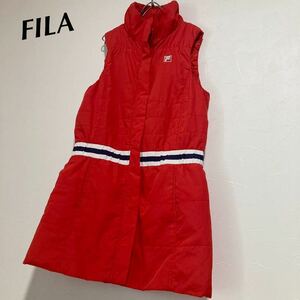 FILA フィラ ロングベスト ダウン ゴルフ ダブルジップ ダウンベスト golf ゴルフ レディース L ワンピース 中綿 ベスト