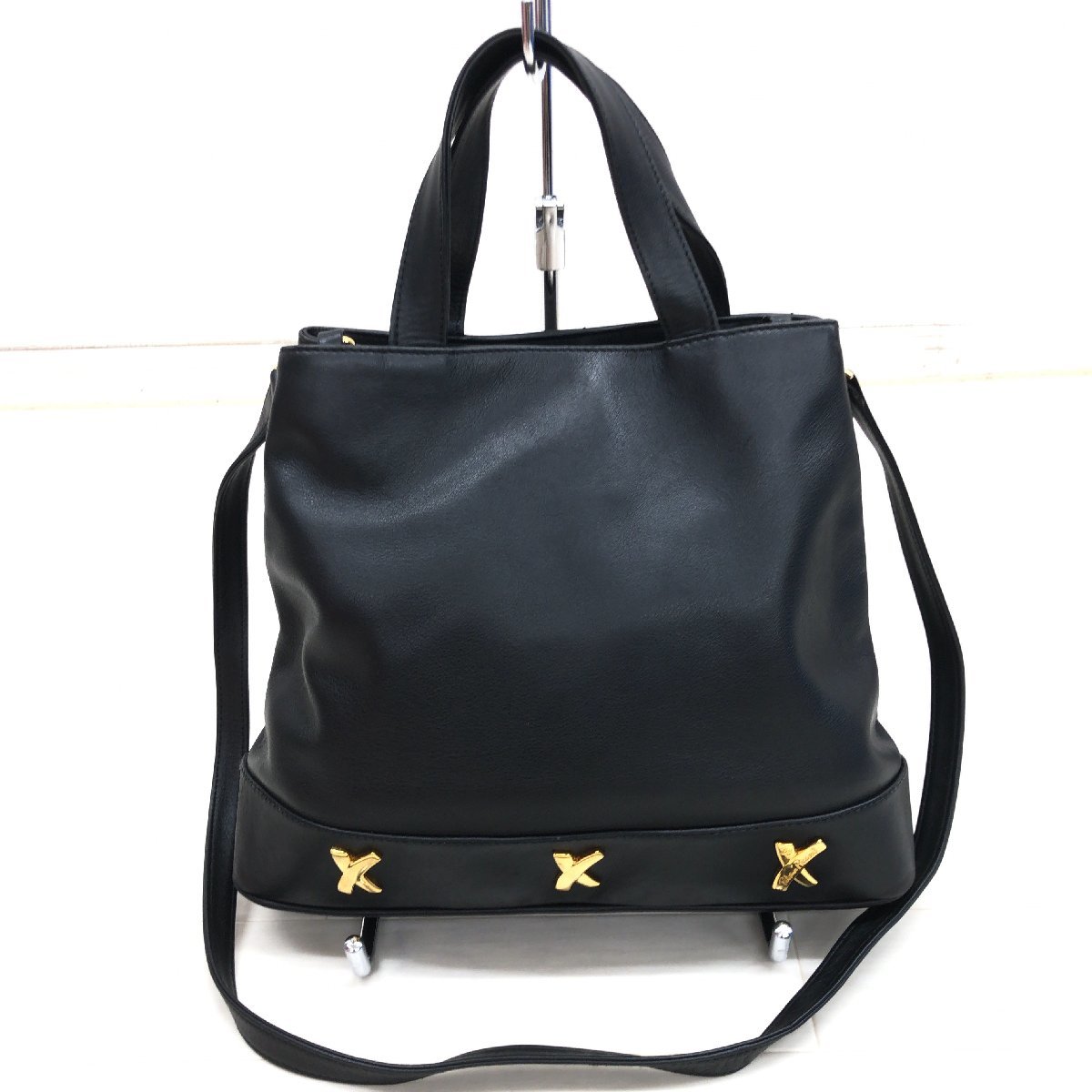 新品 Paloma Picasso ハンドバッグ エナメル ブラック
